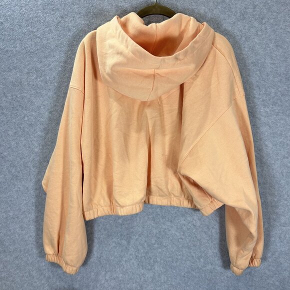 H&M Peach Orange Womens Cropped Zip-Up Hoodie M Athleisure Classic Casual *Read - Picture 7 of 8